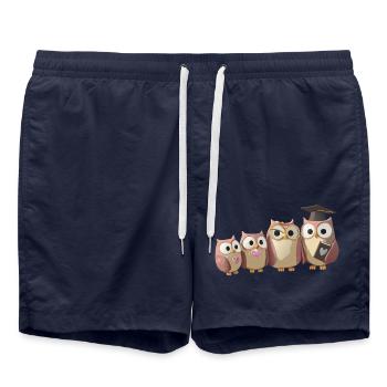 PROFESSEUR OWL - Short de bain - bleu marine - Devant - AI Model Male 185 light (185cm)