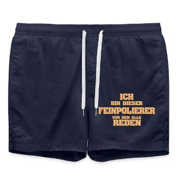 Feinpolierer als Beruf - Badeshorts - French Navy - Vorne - AI Model Male 185 light (185cm)