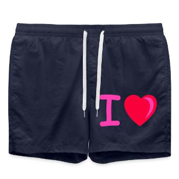 Je cœur - Short de bain - bleu marine - Devant - AI Model Male 185 light (185cm)