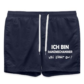 Gift for Stamping Mechanic - Swim Trunks - french navy - Front - AI Model Male 185 light (185cm)
