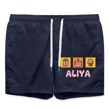 Aliya comme prénom - Short de bain - bleu marine - Devant - AI Model Male 185 light (185cm)