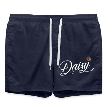 Daisy Custom Name für Frauen Kinder Kleinkinder - Daisy - Badeshorts - French Navy - Vorne - AI Model Male 185 light (185cm)