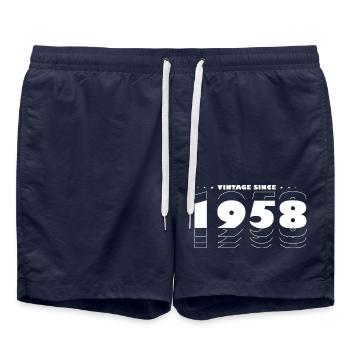 Best of 1958 - Celebrate 67 Years in Vintage - Swim Trunks - french navy - Front - AI Model Male 185 light (185cm)