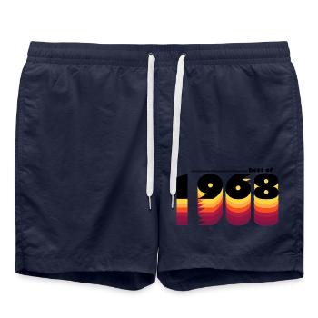 Best of 1968 - Celebrate 57 Years in Vintage - Swim Trunks - french navy - Front - AI Model Male 185 light (185cm)