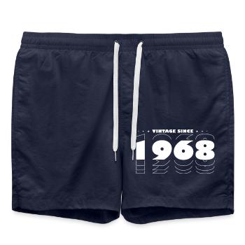 Best of 1968 - Celebrate 57 Years in Vintage - Swim Trunks - french navy - Front - AI Model Male 185 light (185cm)