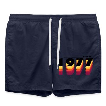 Le meilleur de 1977 - Fêtez 48 ans avec le vintage - Short de bain - bleu marine - Devant - AI Model Male 185 light (185cm)