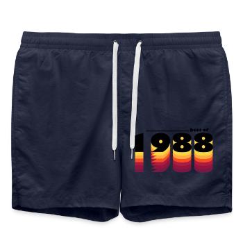 Best of 1988 - Feiern Sie 37 Jahre Vintage - Badeshorts - French Navy - Vorne - AI Model Male 185 light (185cm)