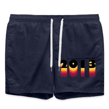 Vintage Bold Tribute to 2013 - Feiern Sie den 12. - Badeshorts - French Navy - Vorne - AI Model Male 185 light (185cm)
