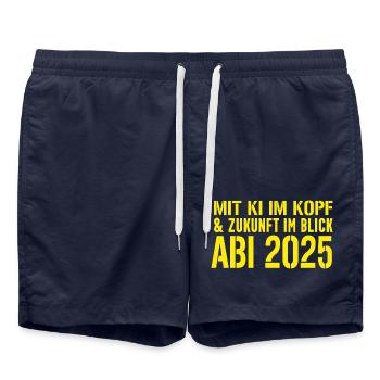 Abschluss KI - Badeshorts - French Navy - Vorne - AI Model Male 185 light (185cm)