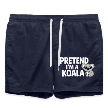 Pretend I’m a Koala - Badeshorts - French Navy - Vorne - AI Model Male 185 light (185cm)
