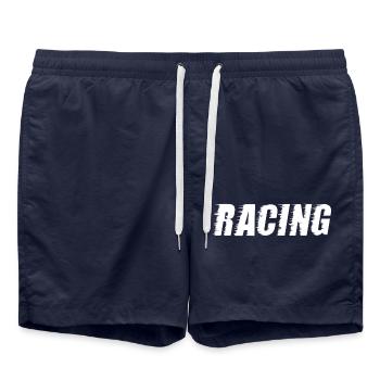 Conception de courses de sport automobile - Short de bain - bleu marine - Devant - AI Model Male 185 light (185cm)