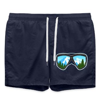 Ski and Snowboard Googles Skier Snowboarder Cadeau - Short de bain - bleu marine - Devant - AI Model Male 185 light (185cm)