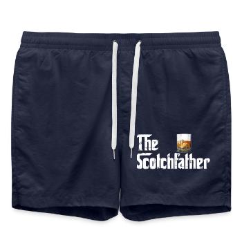 The Scotchfather - Scotch Lovers - Gift - Swim Trunks - french navy - Front - AI Model Male 185 light (185cm)