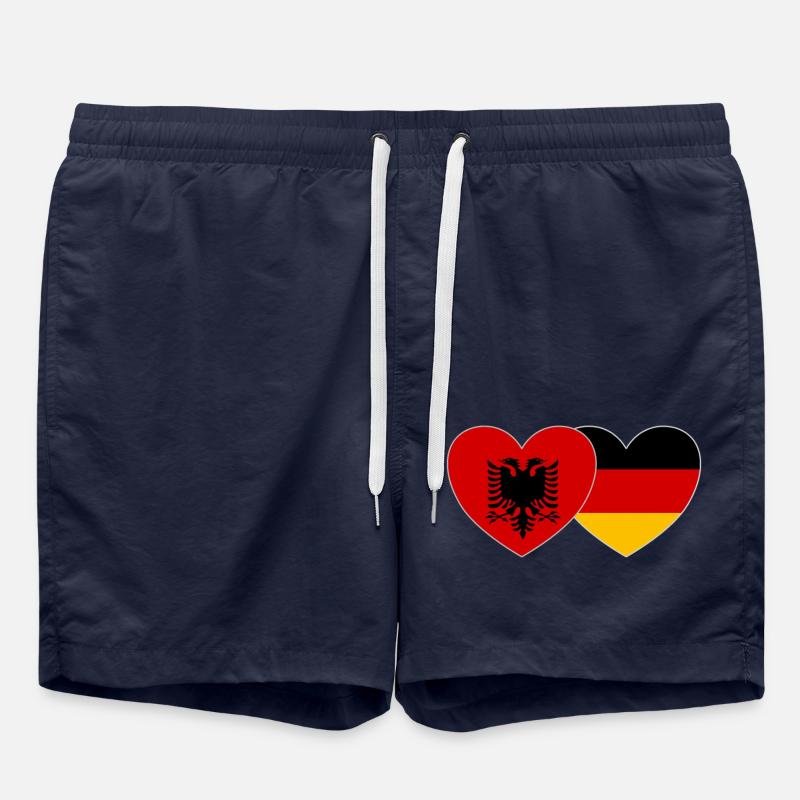 Albanie Allemagne Drapeau Cœur - Short de bain - bleu marine