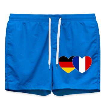 Germany France Flag Heart - Swim Trunks - cobalt blue - Front
