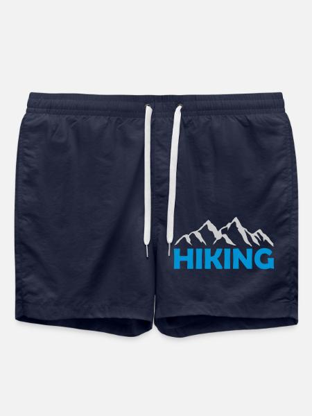Hiking mountains landscape silhouette - Swim Trunks - french navy