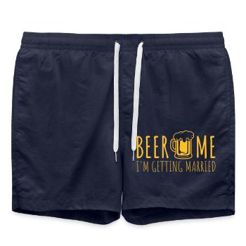 Beer Me Getting Married - Swim Trunks - french navy - Front - AI Model Male 185 light (185cm)