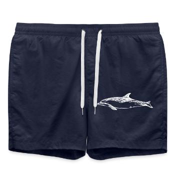 Mignon dauphin vintage - Short de bain - bleu marine - Devant - AI Model Male 185 light (185cm)