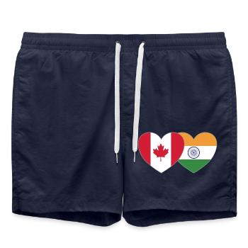 Canada Inde Flag Heart - Short de bain - bleu marine - Devant - AI Model Male 185 light (185cm)