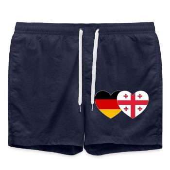 Allemagne Géorgie Drapeau Cœur - Short de bain - bleu marine - Devant - AI Model Male 185 light (185cm)