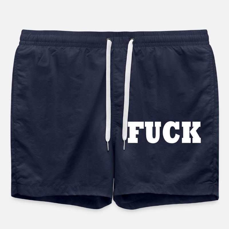 Fuck - Badeshorts - French Navy