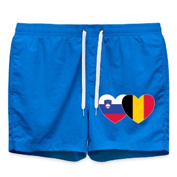 Slowenien Belgien Flagge Herz - Badeshorts - Cobalt blue - Vorne