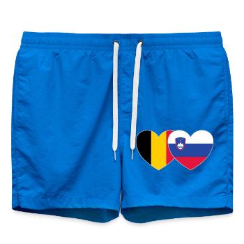 Belgien Slowenien Flagge Herz - Badeshorts - Cobalt blue - Vorne