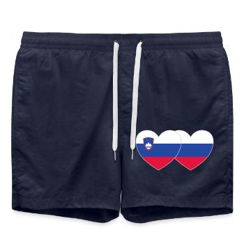 Slovénie Russie Drapeau Coeur - Short de bain - bleu marine - Devant - AI Model Male 185 light (185cm)