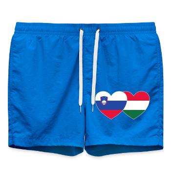 Slowenien Ungarn Flagge Herz - Badeshorts - Cobalt blue - Vorne