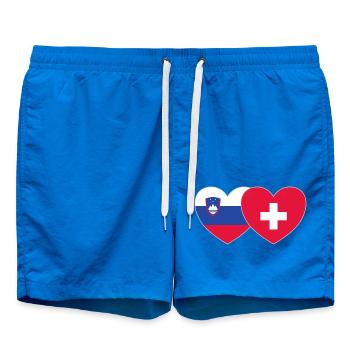 Slowenien Schweiz Flagge Herz - Badeshorts - Cobalt blue - Vorne