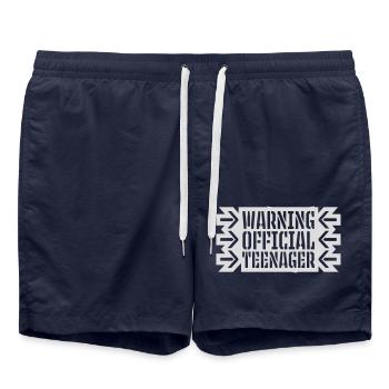 warning official teenager Zitat - Badeshorts - French Navy - Vorne - AI Model Male 185 light (185cm)