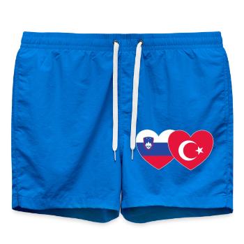 Slowenien Türkei Flagge Herz - Badeshorts - Cobalt blue - Vorne