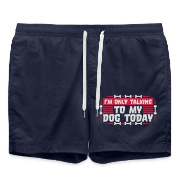only talking to dog - Swim Trunks - french navy - Front - AI Model Male 185 light (185cm)