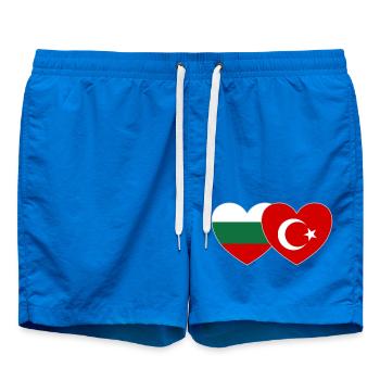 Bulgaria Turkey Flag Heart - Swim Trunks - cobalt blue - Front