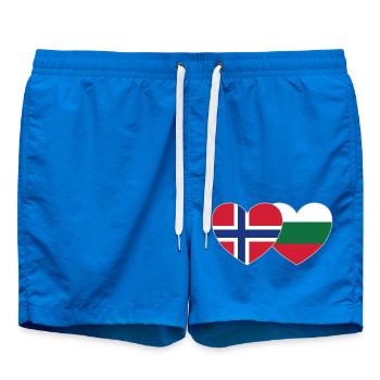 Norway Bulgaria Flag Heart - Swim Trunks - cobalt blue - Front