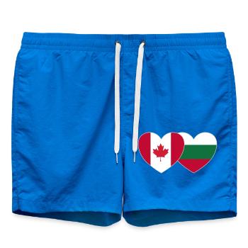 Canada Bulgaria Flag Heart - Swim Trunks - cobalt blue - Front