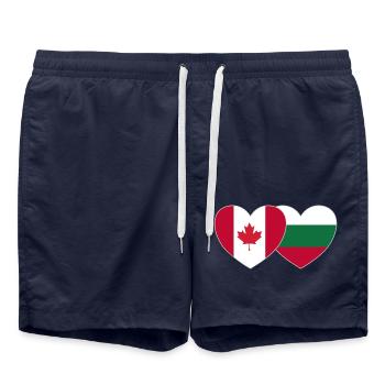 Canada Bulgarie Flag Heart - Short de bain - bleu marine - Devant - AI Model Male 185 light (185cm)