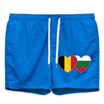 Belgium Bulgaria Flag Heart - Swim Trunks - cobalt blue - Front