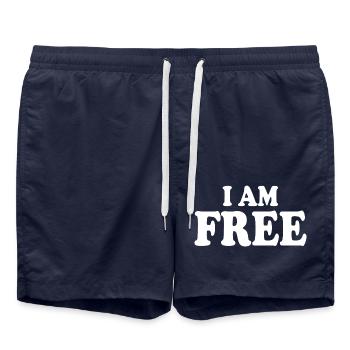 I am free - Swim Trunks - french navy - Front - AI Model Male 185 light (185cm)