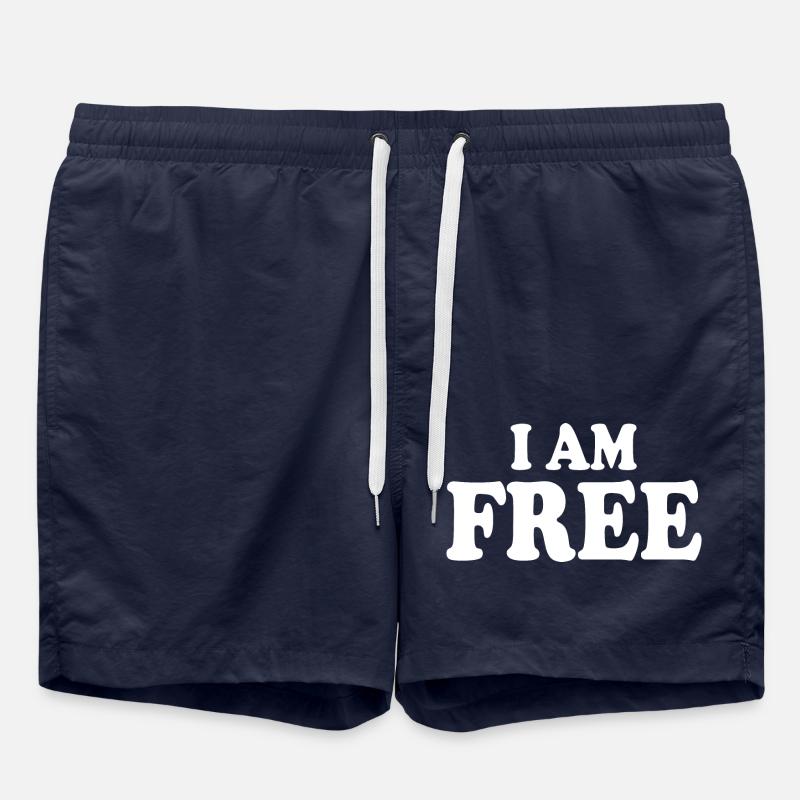 I am free - Short de bain - bleu marine