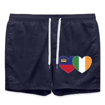 Liechtenstein Irlande Flag Heart - Short de bain - bleu marine - Devant - AI Model Male 185 light (185cm)