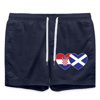 Croatie Écosse Flag Heart - Short de bain - bleu marine - Devant - AI Model Male 185 light (185cm)