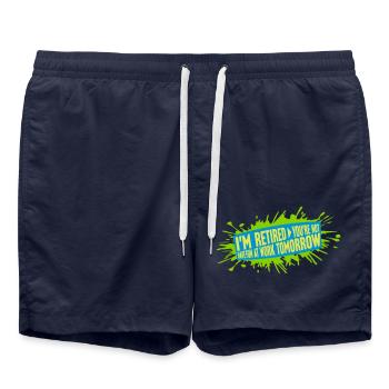 have fun at work - Swim Trunks - french navy - Front - AI Model Male 185 light (185cm)