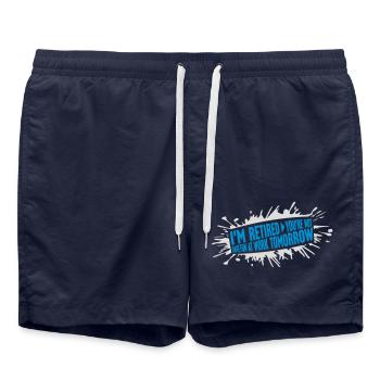 have fun at work - Swim Trunks - french navy - Front - AI Model Male 185 light (185cm)