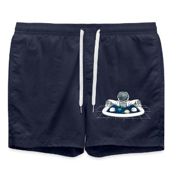 Astronaut Badewanne Planeten Vollbad - Badeshorts - French Navy - Vorne - AI Model Male 185 light (185cm)