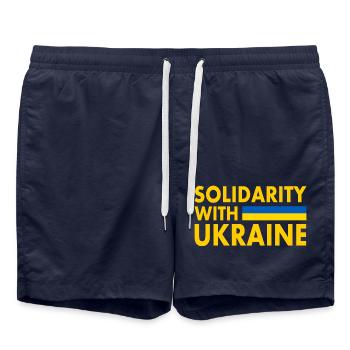 Solidarity with ukraine - Badeshorts - French Navy - Vorne - AI Model Male 185 light (185cm)