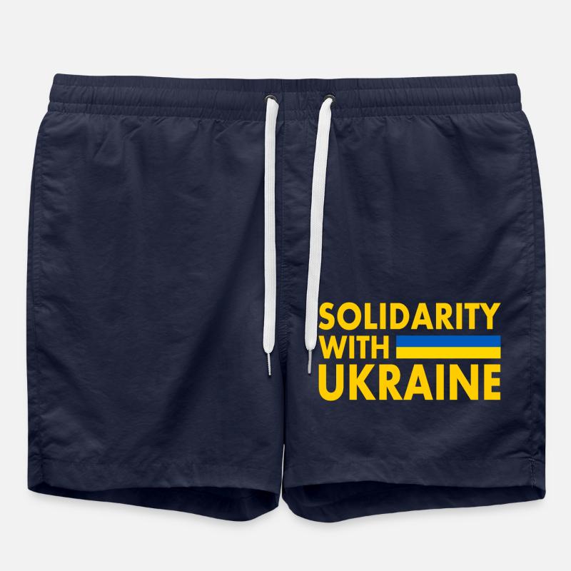 Solidarity with ukraine - Short de bain - bleu marine