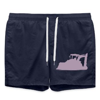 Opérateur d’excavatrice et d’équipement de construction Silhouette – - Short de bain - bleu marine - Devant - AI Model Male 185 light (185cm)