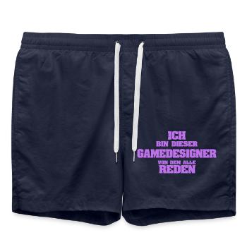 Profession Concepteur de jeux - Short de bain - bleu marine - Devant - AI Model Male 185 light (185cm)