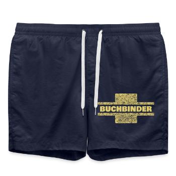 Profession : Relieur - Short de bain - bleu marine - Devant - AI Model Male 185 light (185cm)